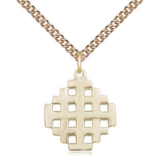 14kt Gold Filled Jerusalem Cross Medal Religious Jewelry