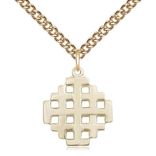 14kt Gold Filled Jerusalem Cross Medal Religious Jewelry
