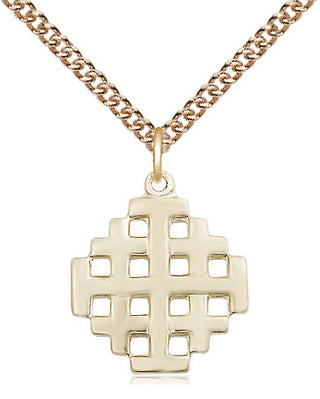 14kt Gold Jerusalem Cross Medal