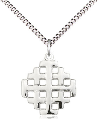 Sterling Silver Jerusalem Cross Medal Religious Jewelry