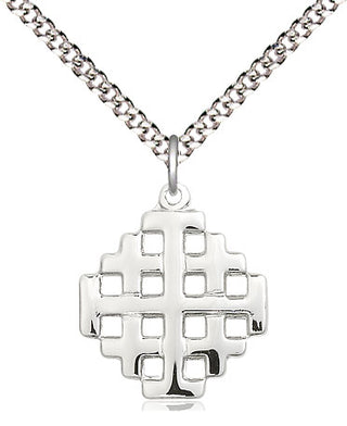 Sterling Silver Jerusalem Cross Medal Religious Jewelry