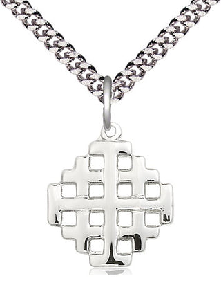 Sterling Silver Jerusalem Cross Medal Religious Jewelry