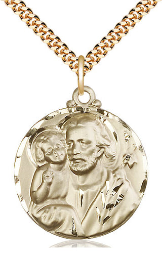 14kt Gold Filled Saint Joseph Medal Catholic Jewelry