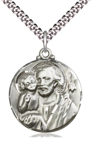 Sterling Silver Saint Joseph Medal Catholic Jewelry