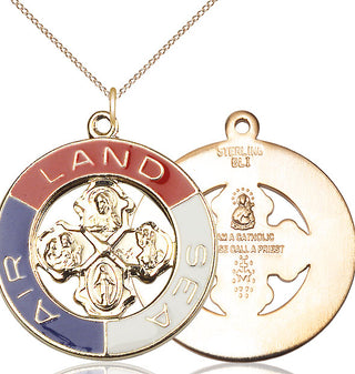 14kt Gold Land, Sea, Air Medal