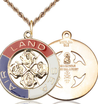 14kt Gold Land, Sea, Air Medal