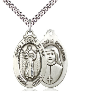Sterling Silver Divine Mercy Medal Catholic Jewelry
