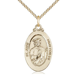 14kt Gold Filled Saint Jude Medal Catholic Jewelry Engraved Catholic Saint Jewelry
