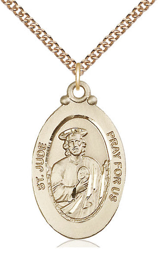 14kt Gold Filled Saint Jude Medal Catholic Jewelry Engraved Catholic Saint Jewelry