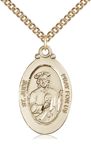 14kt Gold Filled Saint Jude Medal Catholic Jewelry Engraved Catholic Saint Jewelry