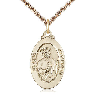 14kt Gold Filled Saint Jude Medal Catholic Jewelry Engraved Catholic Saint Jewelry