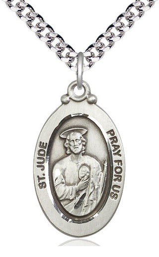 Sterling Silver Saint Jude Medal Catholic Jewelry Engraved Catholic Saint Jewelry