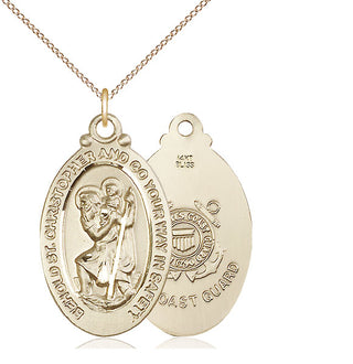 14kt Gold Saint Christopher Coast Guard Medal