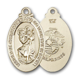 14K Gold Saint Christopher Pendant