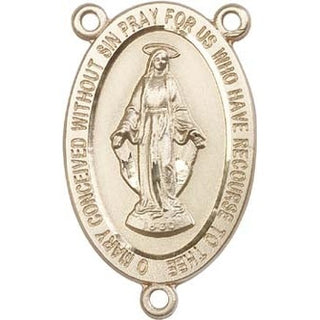 14kt Gold Miraculous Rosary Center Rosary Center