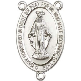 Silver Plate Miraculous Rosary Center Rosary Center