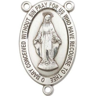 Sterling Silver Miraculous Rosary Center Rosary Center