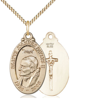 14kt Gold Filled Saint John Paul II Medal Catholic Jewelry