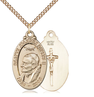 14kt Gold Filled Saint John Paul II Medal Catholic Jewelry