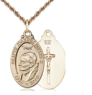 14kt Gold Filled Saint John Paul II Medal Catholic Jewelry