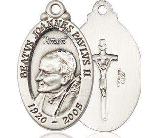 Sterling Silver Saint John Paul II Medal Catholic Jewelry