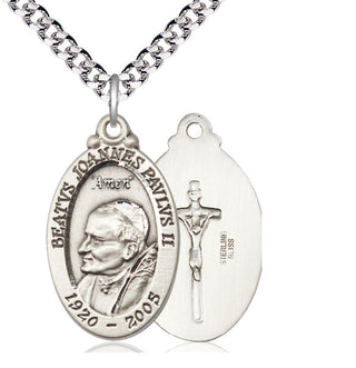 Sterling Silver Saint John Paul II Medal Catholic Jewelry