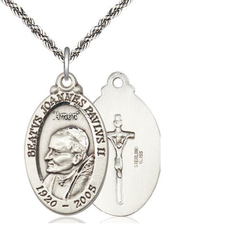Sterling Silver Saint John Paul II Medal Catholic Jewelry