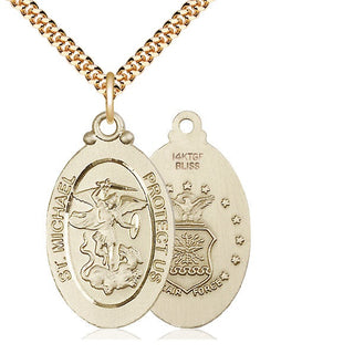14kt Gold Filled Saint Michael Air Force Medal Catholic Jewelry