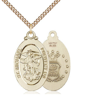 14kt Gold Filled Saint Michael Air Force Medal Catholic Jewelry