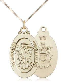 14kt Gold Filled Saint Michael Army Medal Catholic Jewelry