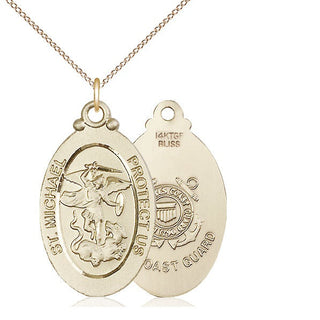 14kt Gold Filled Saint Michael Coast Guard Medal Catholic Jewelry
