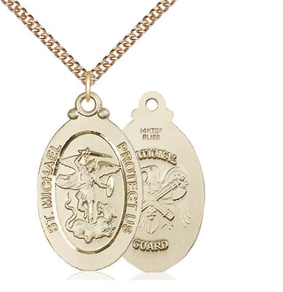 14kt Gold Filled Saint Michael National Guard Medal Catholic Jewelry