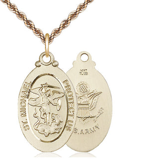 14kt Gold Saint Michael Army Medal