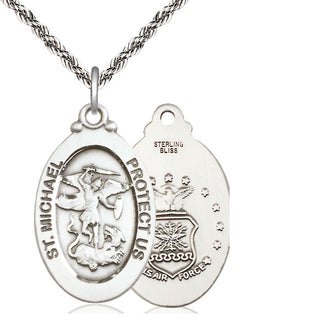 Sterling Silver Saint Michael Air Force Medal Catholic Jewelry