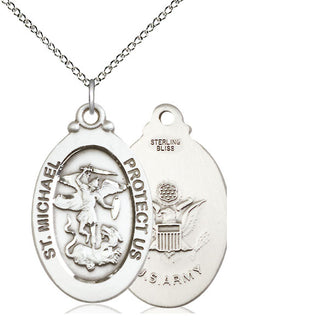 Sterling Silver Saint Michael Army Medal Catholic Jewelry