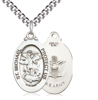 Sterling Silver Saint Michael Army Medal Catholic Jewelry