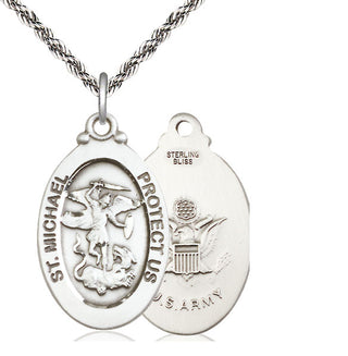 Sterling Silver Saint Michael Army Medal Catholic Jewelry