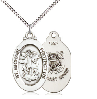 Sterling Silver Saint Michael Coast Guard Medal Catholic Jewelry