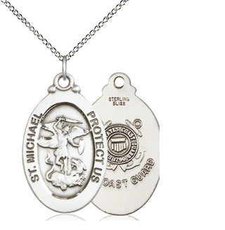 Sterling Silver Saint Michael Coast Guard Medal Catholic Jewelry