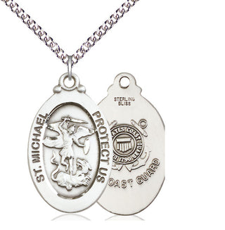 Sterling Silver Saint Michael Coast Guard Medal Catholic Jewelry