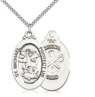 Sterling Silver Saint Michael National Guard Medal Catholic Jewelry
