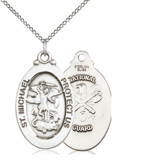 Sterling Silver Saint Michael National Guard Medal Catholic Jewelry