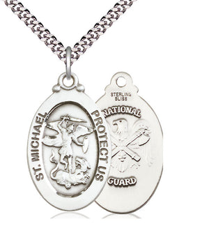 Sterling Silver Saint Michael National Guard Medal Catholic Jewelry