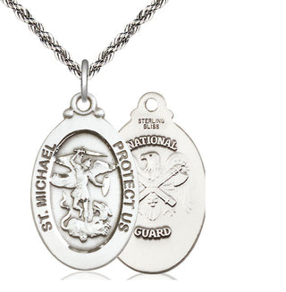 Sterling Silver Saint Michael National Guard Medal Catholic Jewelry