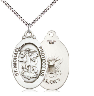 Sterling Silver Saint Michael Navy Medal Catholic Jewelry