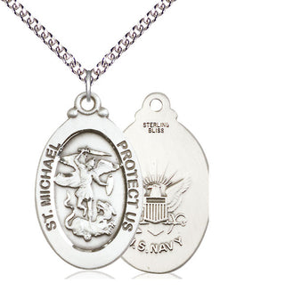 Sterling Silver Saint Michael Navy Medal Catholic Jewelry