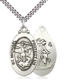 Sterling Silver Saint Michael the Archangel Medal Catholic Jewelry