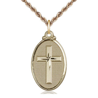 14kt Gold Filled Cross Medal Catholic Jewelry