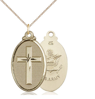 14kt Gold Cross Army Medal