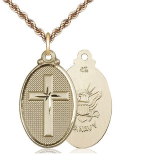 14kt Gold Cross Navy Medal